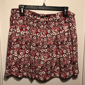 Forever 21 Red/Pink Floral Skirt